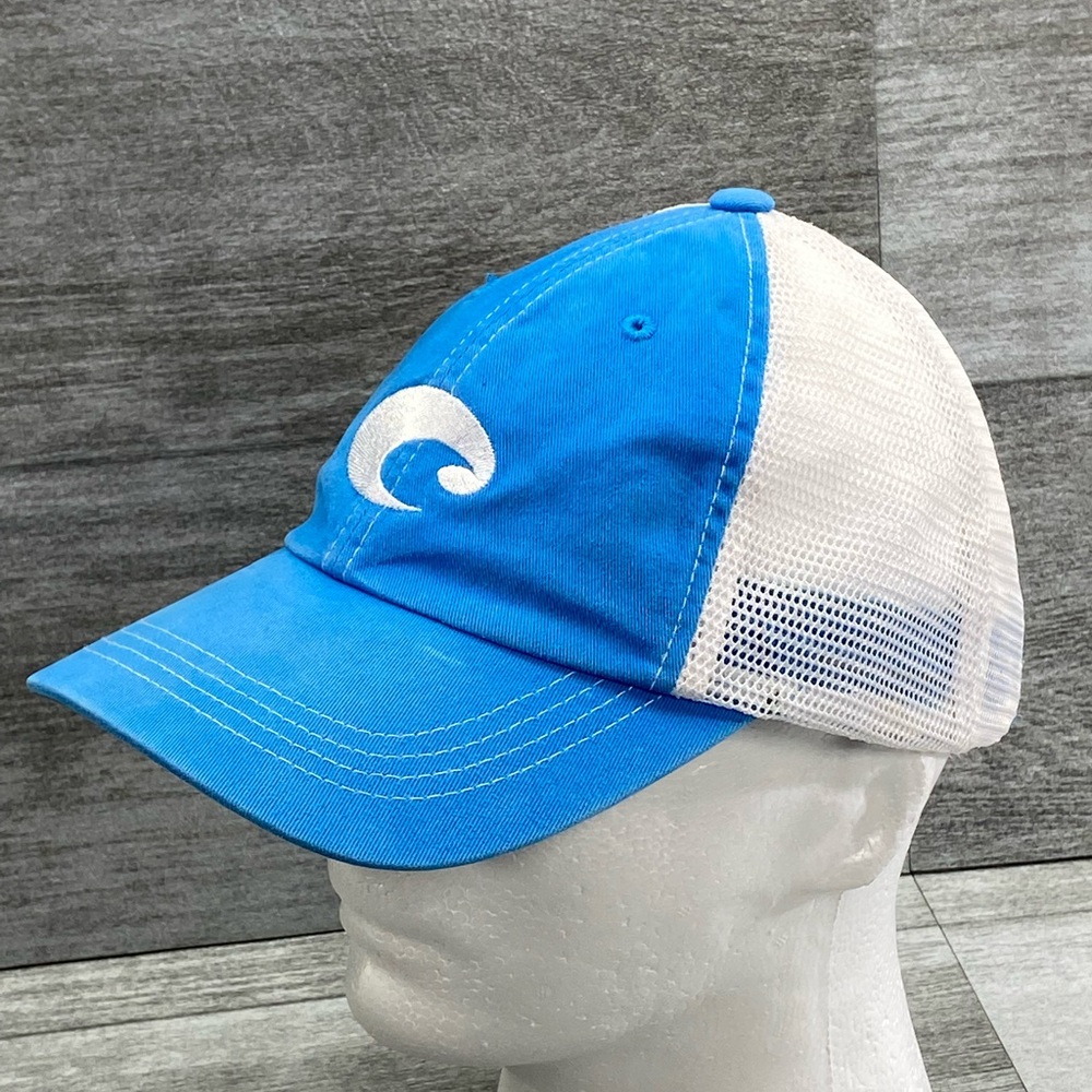 Costa Logo Trucker Hat Mesh Adjustable Back Preowned Blue White